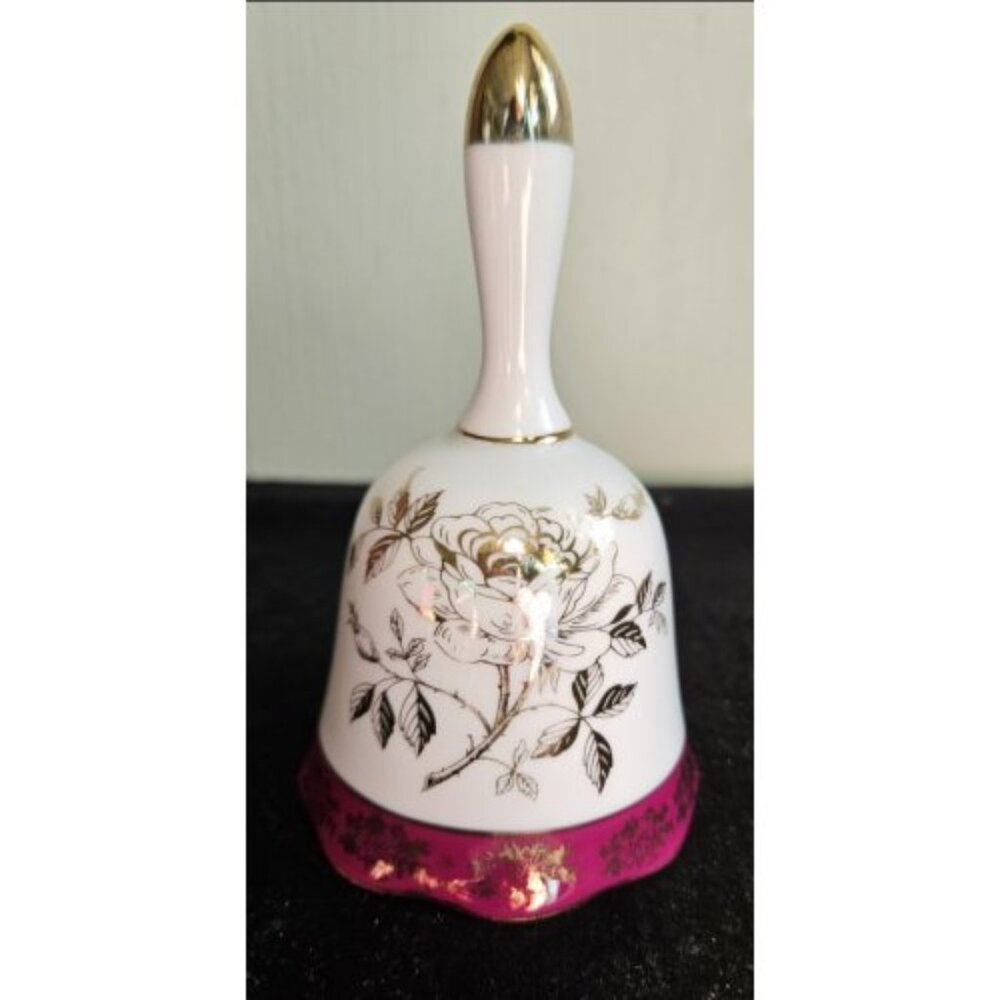 40th Anniversary Golden Rose CHATILLON Fine Porcelain Bell